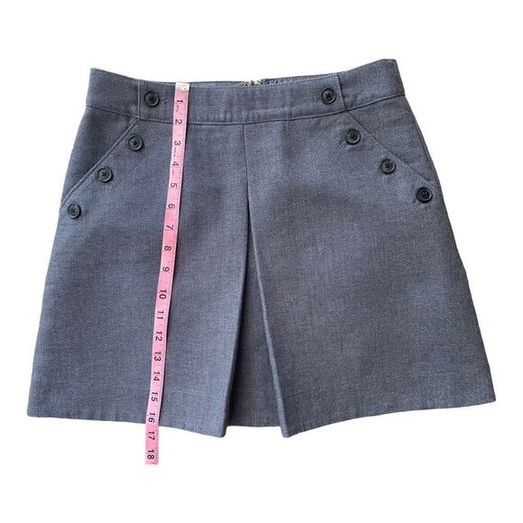 GAP Size 4 Military Sailors Mini Zip Skirt Button Pocket Lined Blue Preppy EUC - Picture 4 of 7